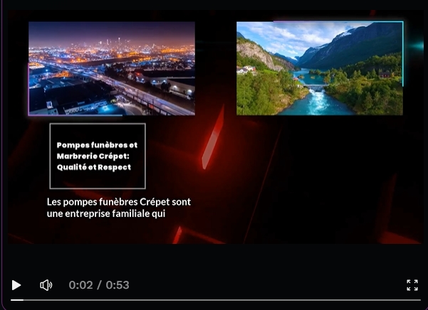 Vidéo de présentation des Pompes funèbres et Marbrerie Crépet
